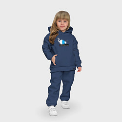Детский костюм оверсайз Котик-спортик, цвет: тёмно-синий — фото 2