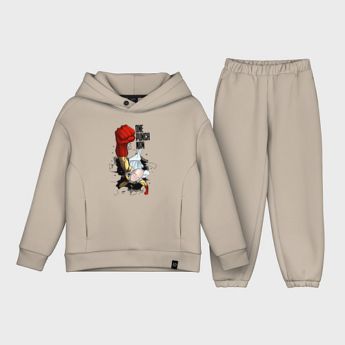Детский костюм оверсайз Saitama One Punch / Миндальный – фото 1