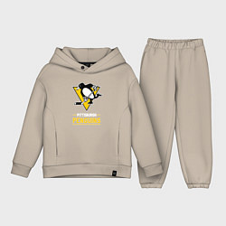 Детский костюм оверсайз Питтсбург Пингвинз , Pittsburgh Penguins, цвет: миндальный