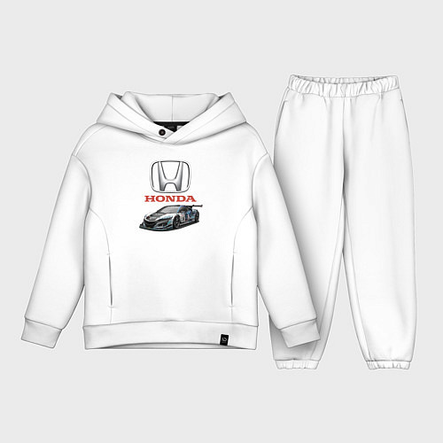Детский костюм оверсайз Honda Racing team / Белый – фото 1