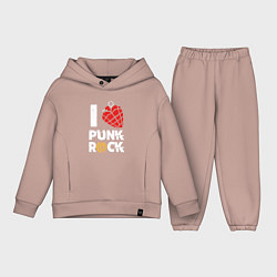 Детский костюм оверсайз I LOVE PUNK ROCK, цвет: пыльно-розовый