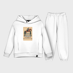 Детский костюм оверсайз Конный спорт Horse club, цвет: белый