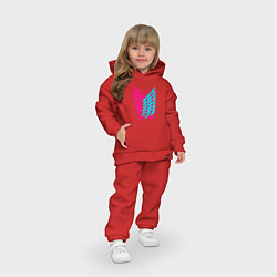Детский костюм оверсайз АТАКА ТИТАНОВ НЕОНОВЫЕ БРЫЗГИ, цвет: красный — фото 2