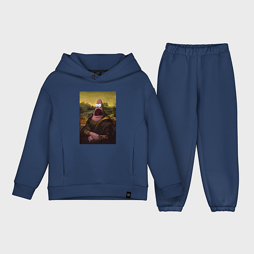Детский костюм оверсайз Патрик Губка Боб Мона Лиза / Тёмно-синий – фото 1