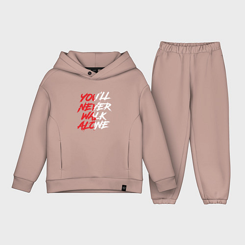 Детский костюм оверсайз Liverpool Youll never walk alone Ливерпуль / Пыльно-розовый – фото 1