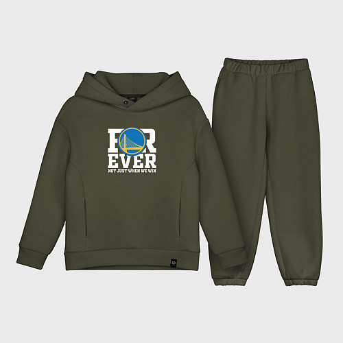 Детский костюм оверсайз Golden State Warriors FOREVER NOT JUST WHEN WE WIN / Хаки – фото 1