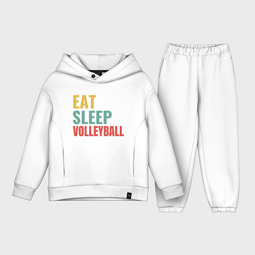 Детский костюм оверсайз Eat - Sleep - Volleyball / Белый – фото 1