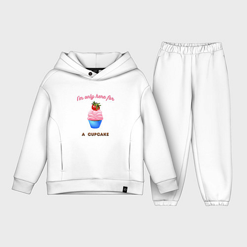 Детский костюм оверсайз Im just here for a cupcake / Белый – фото 1