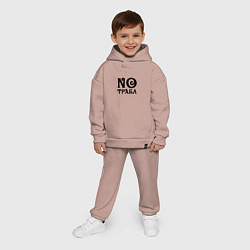Детский костюм оверсайз No trouble! Никаких проблем!, цвет: пыльно-розовый — фото 2