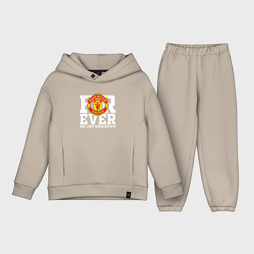 Детский костюм оверсайз Manchester United FOREVER NOT JUST WHEN WE WIN / Миндальный – фото 1