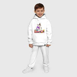 Детский костюм оверсайз КОТЕНОК С БАНТИКОМ KITTEN WITH A BOW, цвет: белый — фото 2