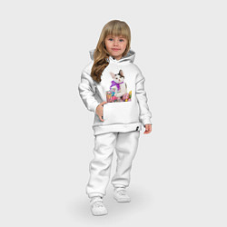 Детский костюм оверсайз КОТЕНОК С БАНТИКОМ KITTEN WITH A BOW, цвет: белый — фото 2