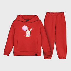 Детский костюм оверсайз Милый Крольчонок С Воздушным Шариком, цвет: красный