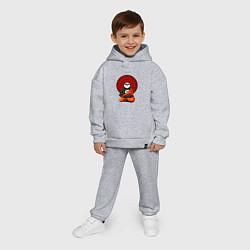 Детский костюм оверсайз Медитация панды Дзен, цвет: меланж — фото 2