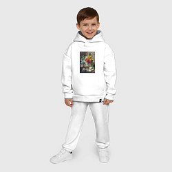 Детский костюм оверсайз Bouquet of Flowers in a Vase Букет цветов, цвет: белый — фото 2