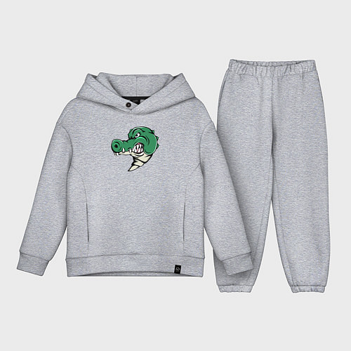 Детский костюм оверсайз Злой Крокодил / Меланж – фото 1