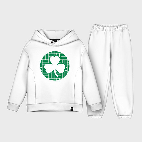 Детский костюм оверсайз Green Celtics / Белый – фото 1