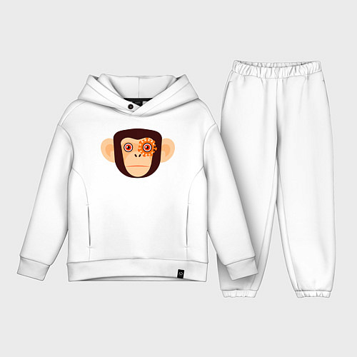 Детский костюм оверсайз Злая кибер обезьяна / Белый – фото 1
