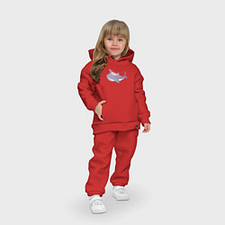 Детский костюм оверсайз Милый Кит С Цветами, цвет: красный — фото 2