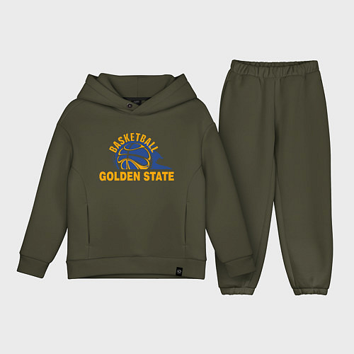 Детский костюм оверсайз Golden State Basketball / Хаки – фото 1