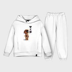 Детский костюм оверсайз Оранжевый робот с логотипом LDR, цвет: белый