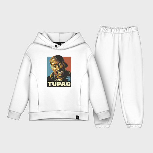 Детский костюм оверсайз Tupac - All Eyez On me / Белый – фото 1
