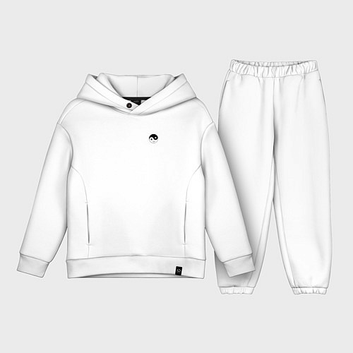 Детский костюм оверсайз ИНЬ ЯНЬ СМАЙЛ MINI / Белый – фото 1