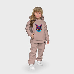 Детский костюм оверсайз Кот гипноз, цвет: пыльно-розовый — фото 2