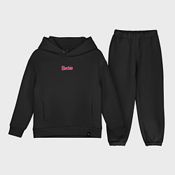 Детский костюм оверсайз Barbie mini logo, цвет: черный