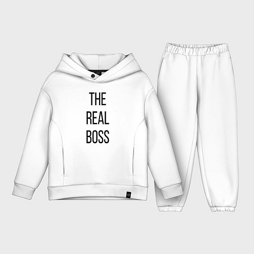 Детский костюм оверсайз The real boss! / Белый – фото 1