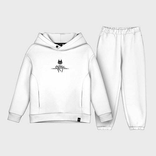 Детский костюм оверсайз Stray ровный логотип, черный / Белый – фото 1