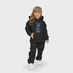 Детский костюм оверсайз Poppy Playtime: Хагги Вагги разноцветный неон, цвет: черный — фото 2