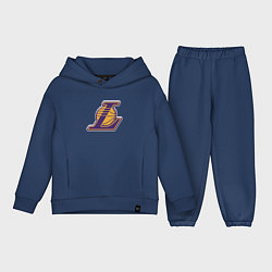 Детский костюм оверсайз ЛА Лейкерс объемное лого, цвет: тёмно-синий