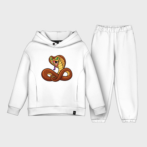 Детский костюм оверсайз Для любителей змей / Белый – фото 1