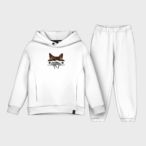 Детский костюм оверсайз Stray: Кот / Белый – фото 1