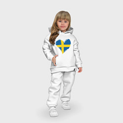 Детский костюм оверсайз Сердце - Швеция, цвет: белый — фото 2
