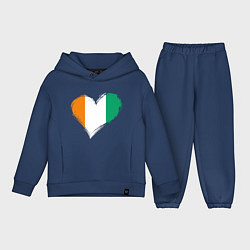 Детский костюм оверсайз Сердце - Ирландия, цвет: тёмно-синий