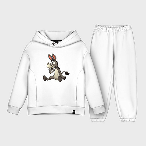 Детский костюм оверсайз Задумчивый осел / Белый – фото 1