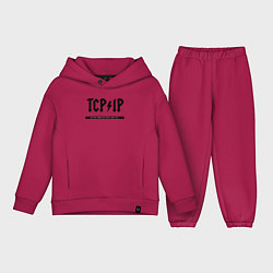 Детский костюм оверсайз TCPIP Connecting people since 1972, цвет: маджента