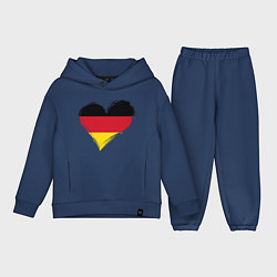 Детский костюм оверсайз Сердце - Германия, цвет: тёмно-синий