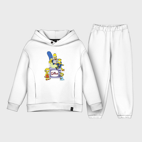 Детский костюм оверсайз Семейка Симпсонов в праздничных нарядах / Белый – фото 1