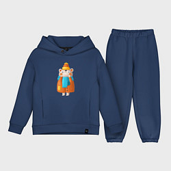 Детский костюм оверсайз Медведица в шубе, цвет: тёмно-синий
