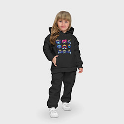 Детский костюм оверсайз Значки на Сту Пины Бравл Старс Stu, цвет: черный — фото 2
