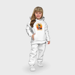 Детский костюм оверсайз Просто девочка которая любит енотов, цвет: белый — фото 2