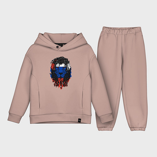 Детский костюм оверсайз Русский лев / Пыльно-розовый – фото 1