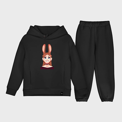 Детский костюм оверсайз Girl - Bunny / Черный – фото 1