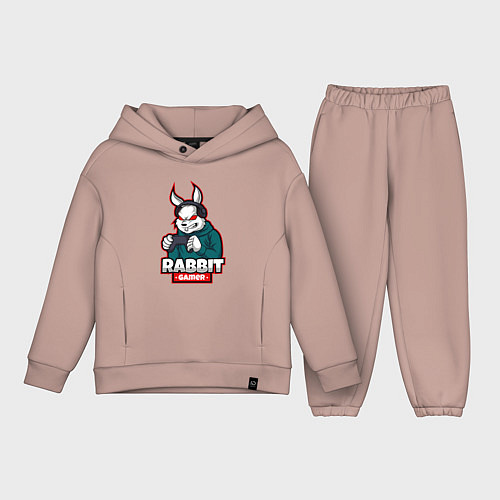 Детский костюм оверсайз Rabbit Gamer / Пыльно-розовый – фото 1