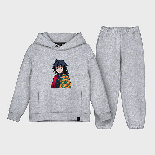 Детский костюм оверсайз Гию Томиока - Мем - Клинок / Меланж – фото 1