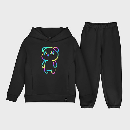 Детский костюм оверсайз Cool neon bear / Черный – фото 1