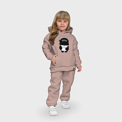 Детский костюм оверсайз Борзый пандёныш из Бруклина, цвет: пыльно-розовый — фото 2